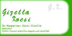 gizella kocsi business card